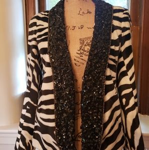 ALICE AND OLIVIA ZEBRA SEQUINNED JACKET